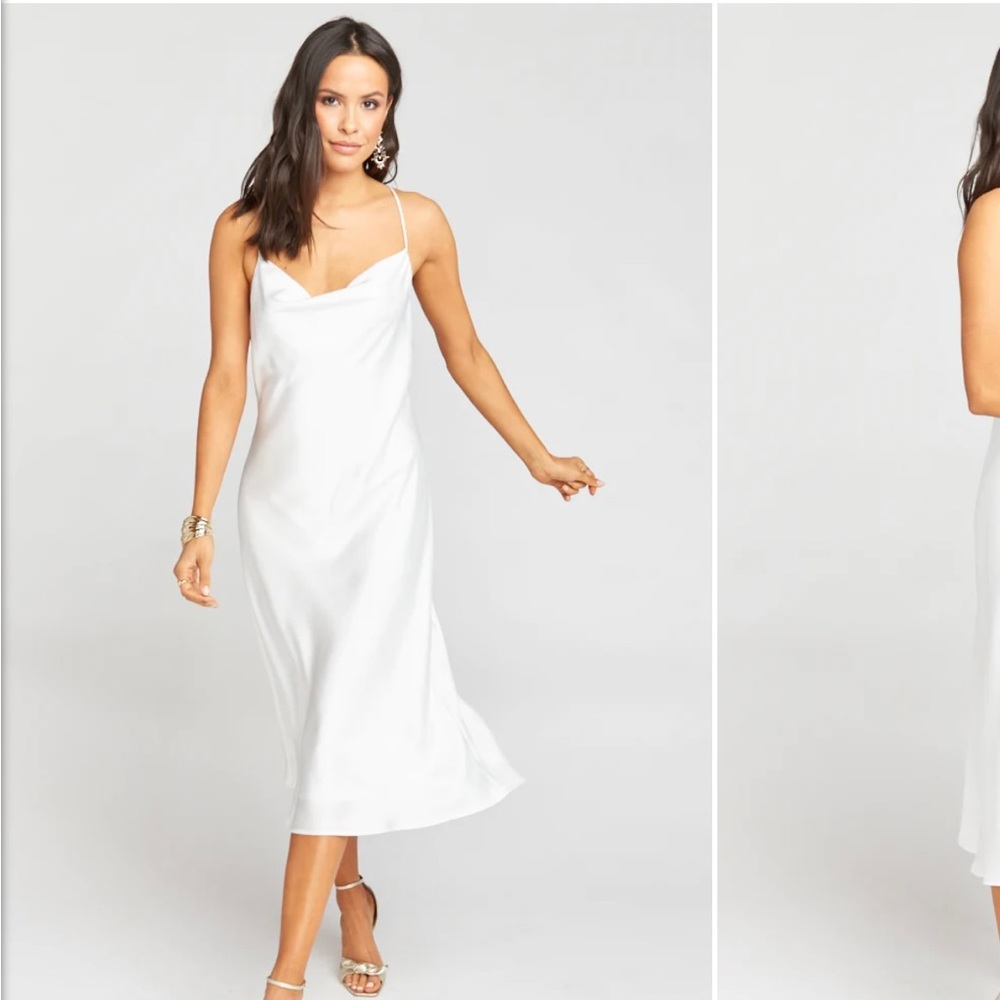 NWT Show Me Your MuMu Verona Cowl dress in Ivory Luxe Silk